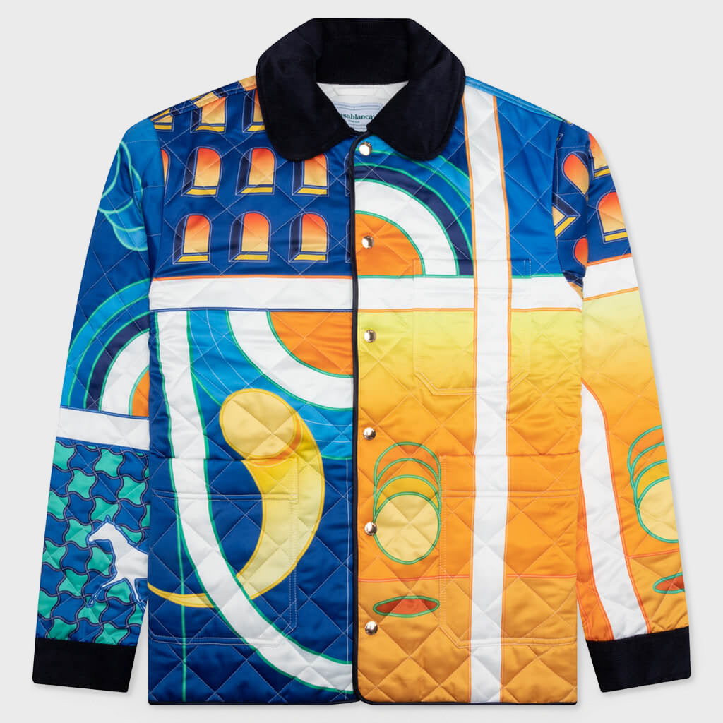 Paysage Quilted Poly Satin Shirt - Multi