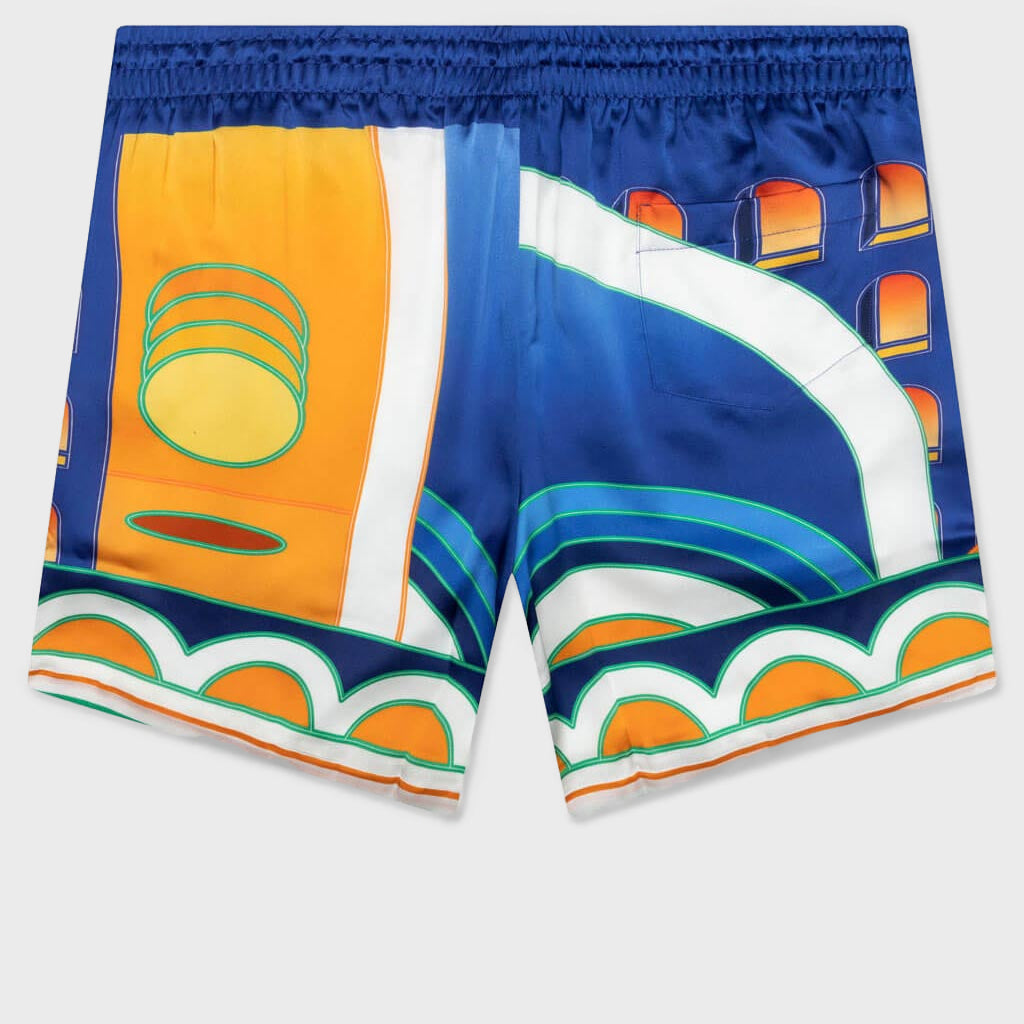 Paysage Silk Satin Shorts - Multi
