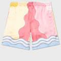 Soleil Levant Silk Shorts w/Drawstrings - Multi