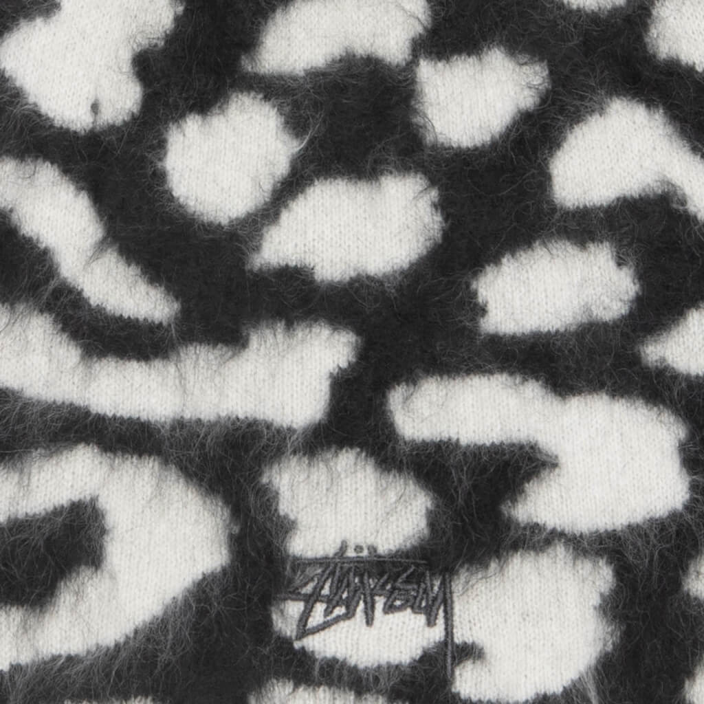 Cashmere Leopard Skullcap - Black