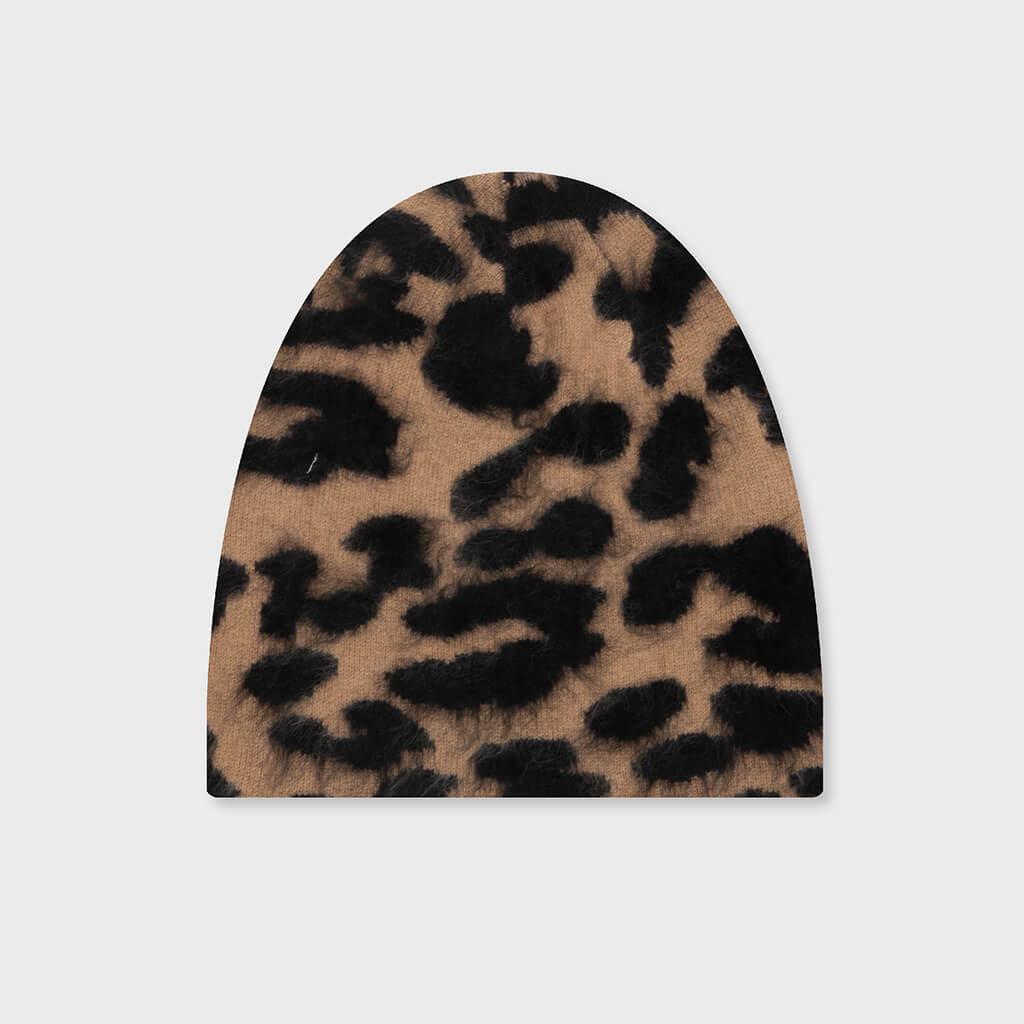 Cashmere Leopard Skullcap - Caramel