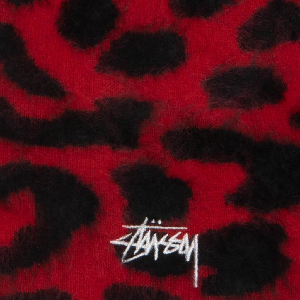 Cashmere Leopard Skullcap - Red