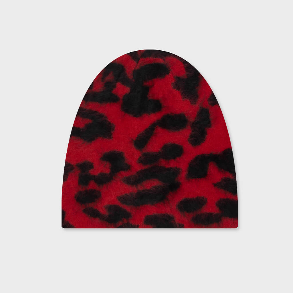 Cashmere Leopard Skullcap - Red