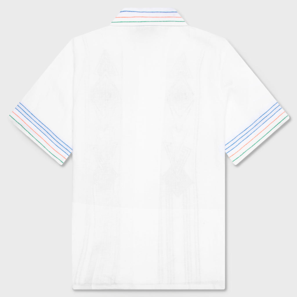 Chainstitch Embroidered Graphic Linen Shirt - Le Fil De La Musique