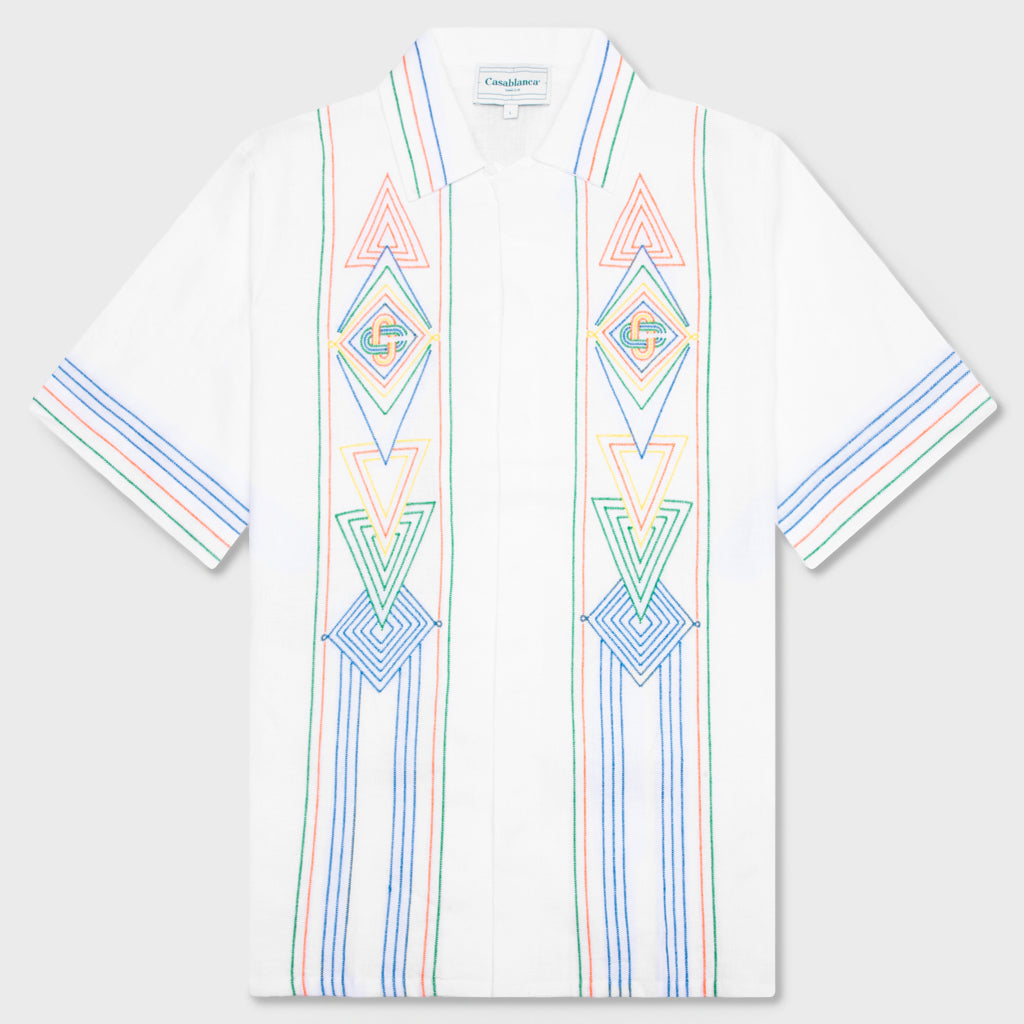 Chainstitch Embroidered Graphic Linen Shirt - Le Fil De La Musique