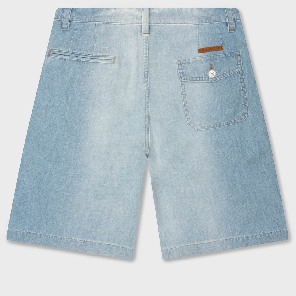 Chambray Shorts - Cloud