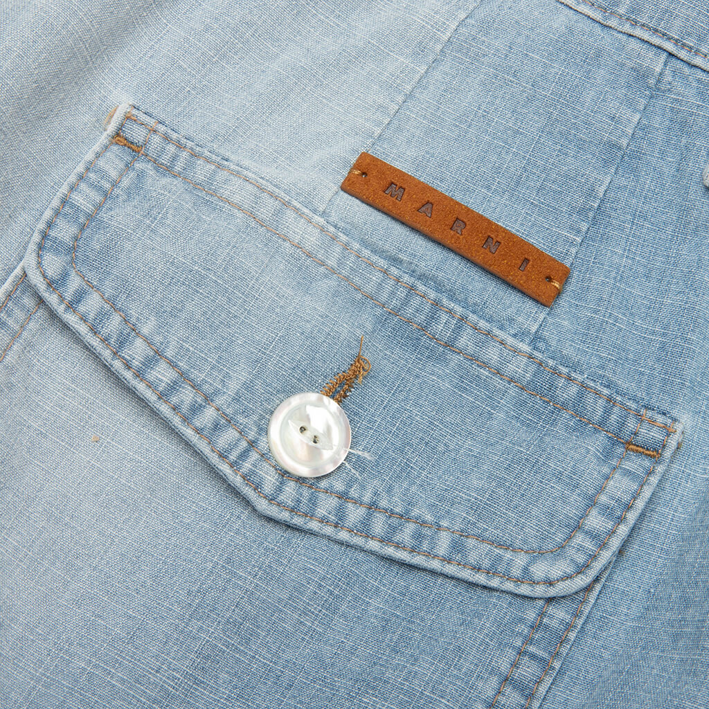 Chambray Shorts - Cloud