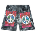 Chinatown Peace Earth Clouds Tie-Dye Sweatshorts - Black