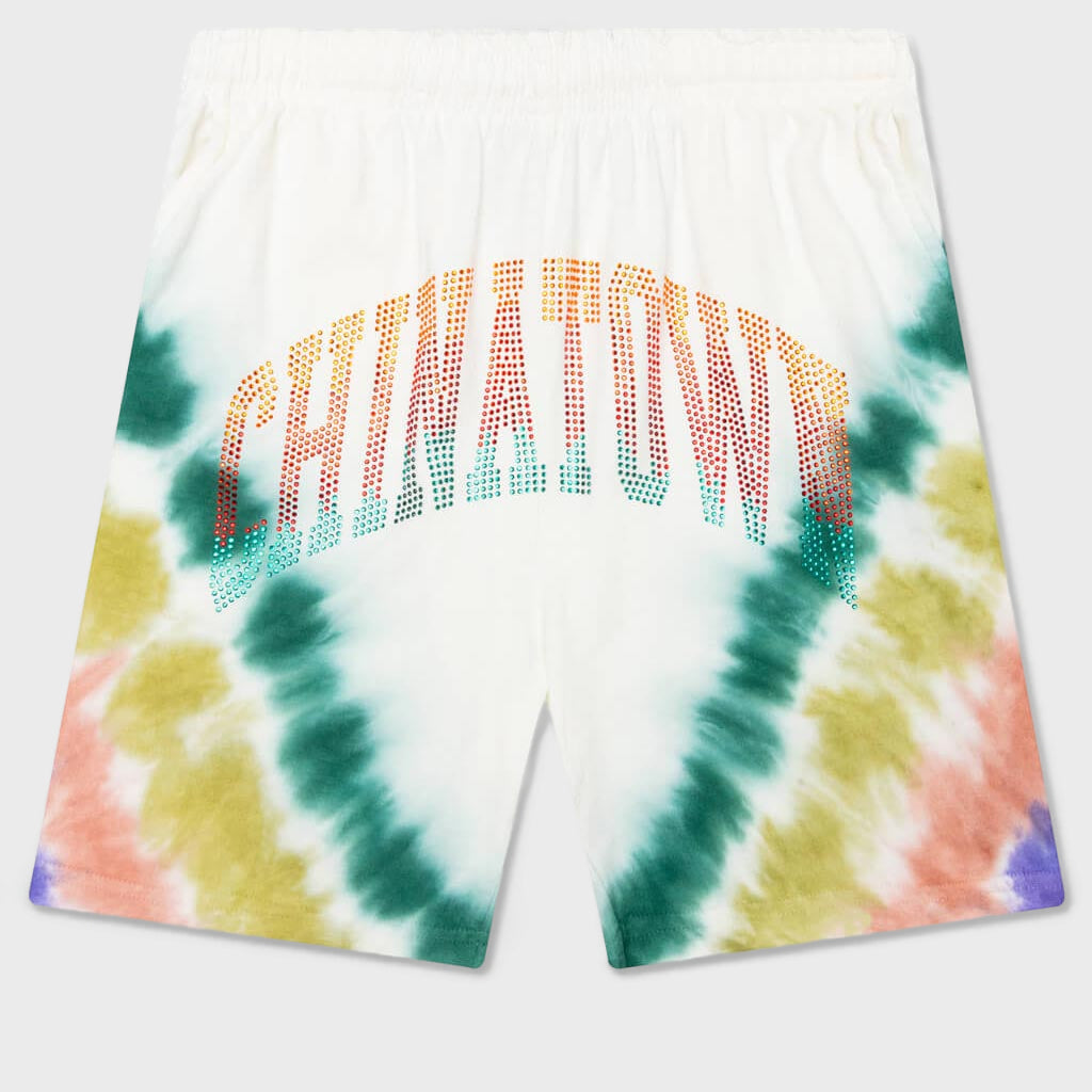 Chinatown Rhinestone Arc WGP Tie Dye Shorts - Tie Dye