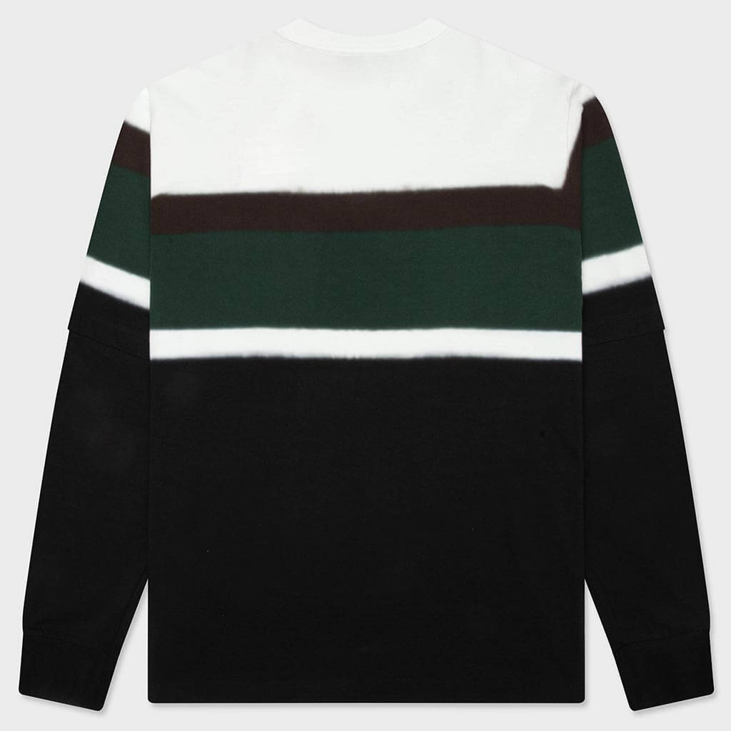 Chusen-Dyed Cotton Jersey L/S T-Shirt - Black/Multi