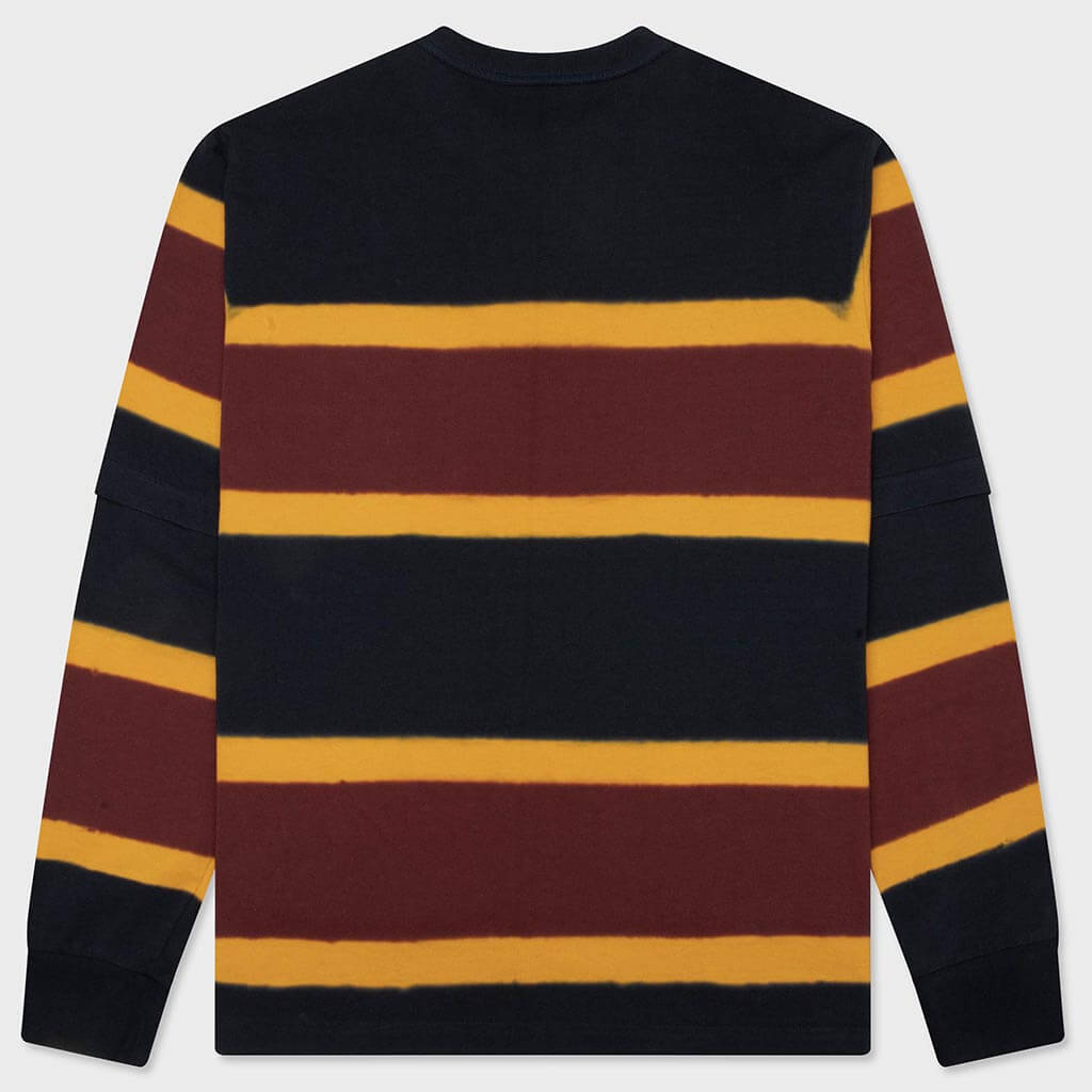 Chusen-Dyed Cotton Jersey L/S T-Shirt - Navy/Multi
