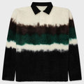 Chusen-Dyed Knit Polo Shirt - Black/Multi