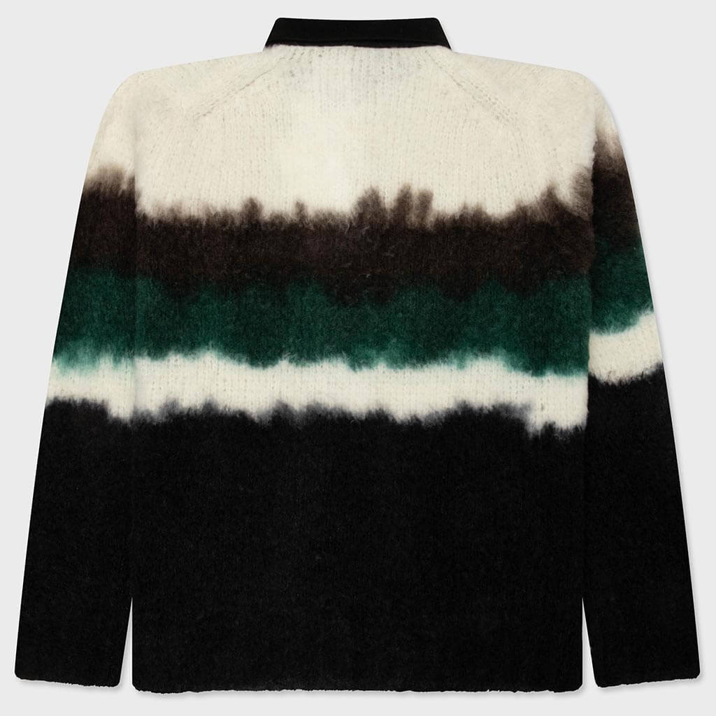 Chusen-Dyed Knit Polo Shirt - Black/Multi