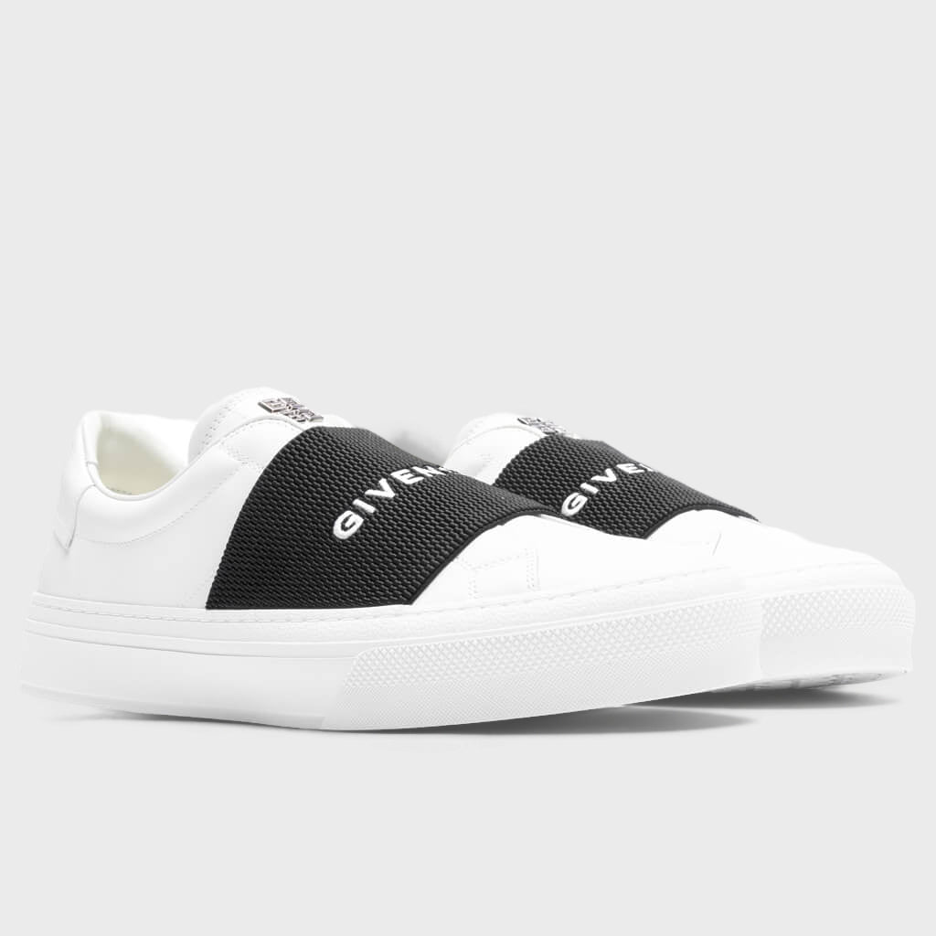City Sport Sneakers w/ Elastic - White/Black