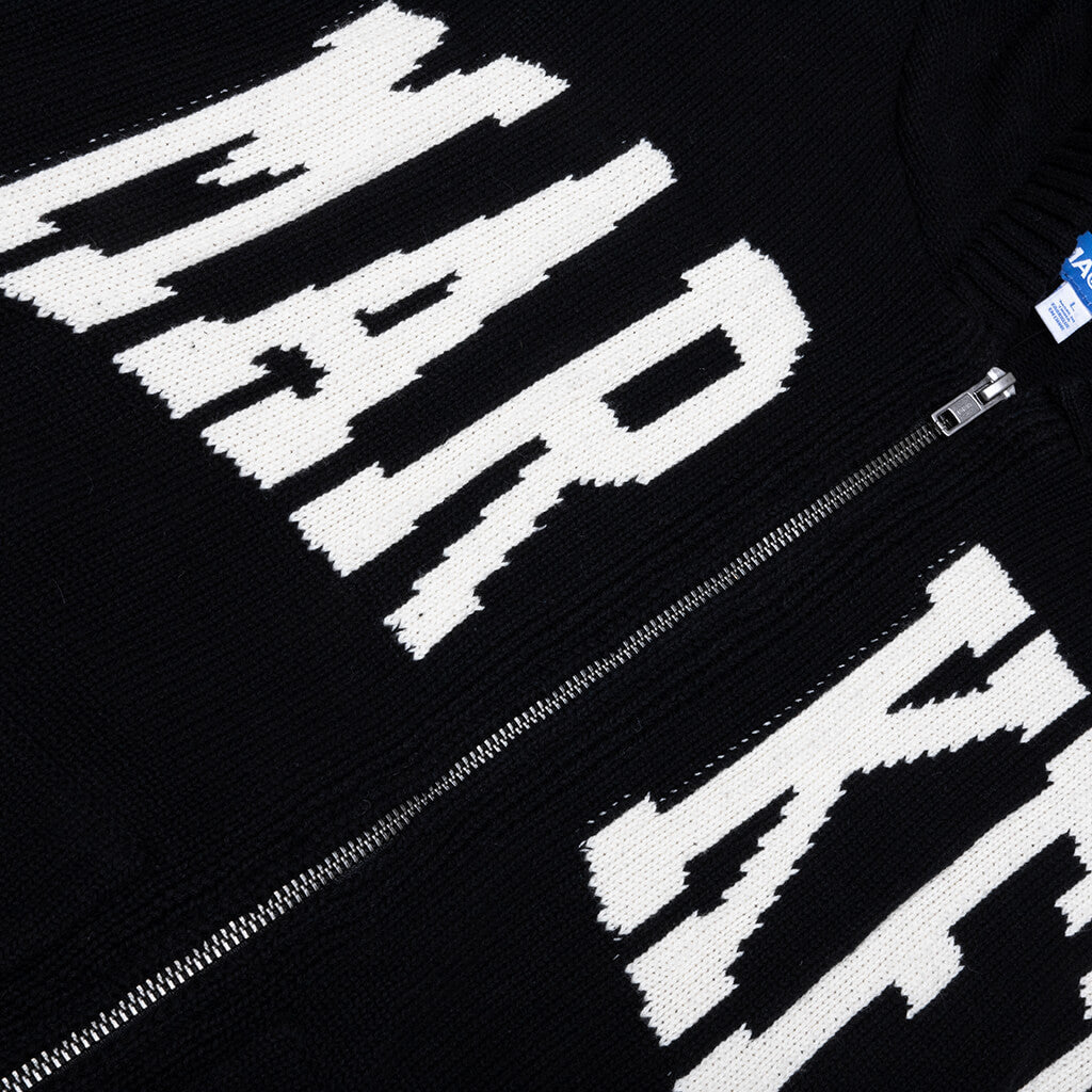 Classic Market Arc Full Zip Sweater Hoodie - Pirate Black
