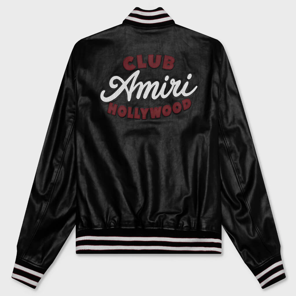 Club Amiri Leather Varsity - Black