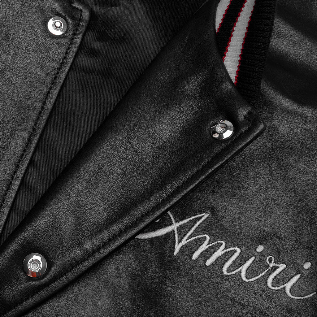 Club Amiri Leather Varsity - Black