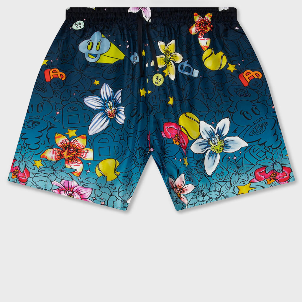 Collage D’Icones Graphiques Silk Shorts - Multicolour