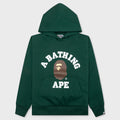 College Puffy Relaxed Fit Pullover Hoodie - Green