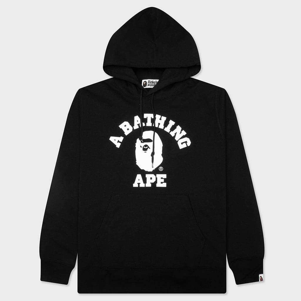 College Pullover Hoodie - Black