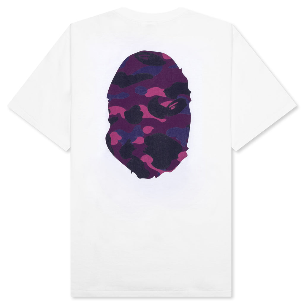 Color Camo Big Ape Head Tee - White/Purple