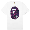 Color Camo Big Ape Head Tee - White/Purple