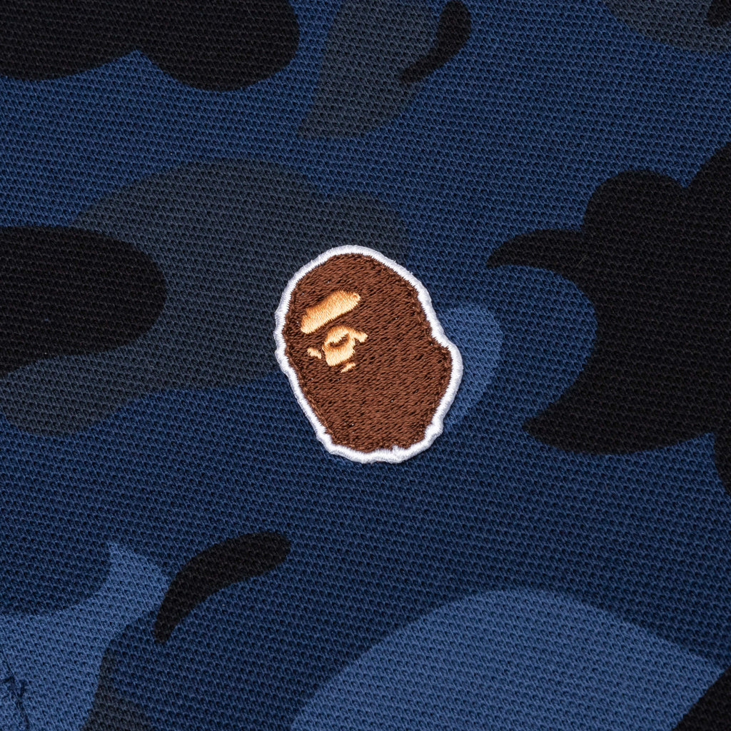 Color Camo Large Ape Head Relaxed Fit Polo Shirt - Navy