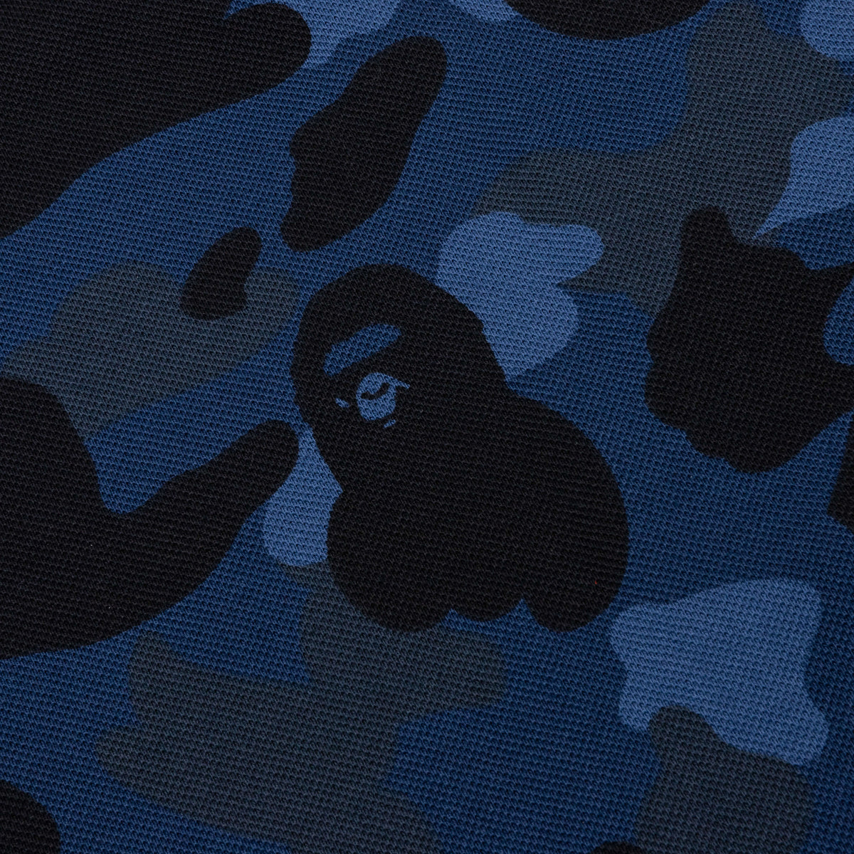 Color Camo Large Ape Head Relaxed Fit Polo Shirt - Navy