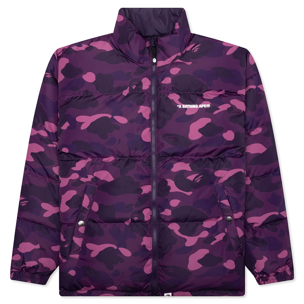 Color Camo Reversible Down Jacket - Purple