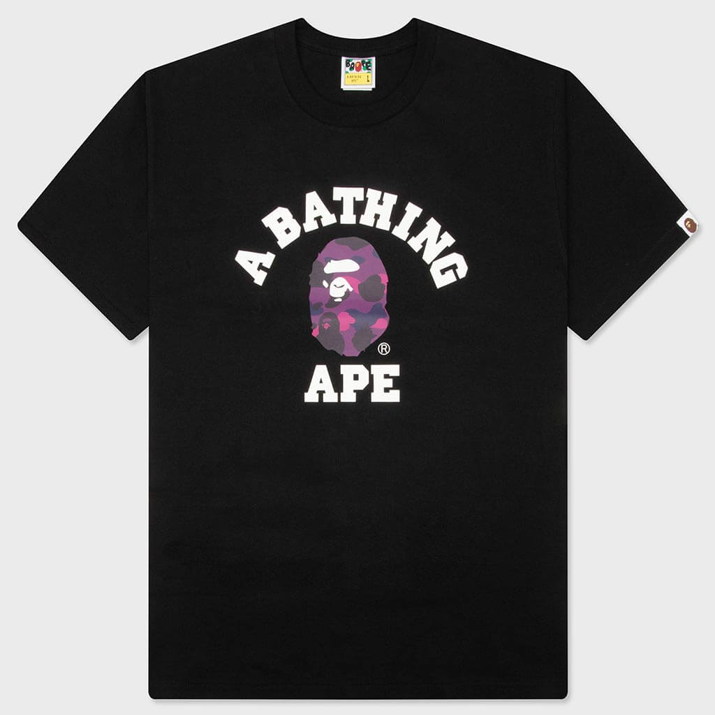 Color Camo College Tee - Black/Purple