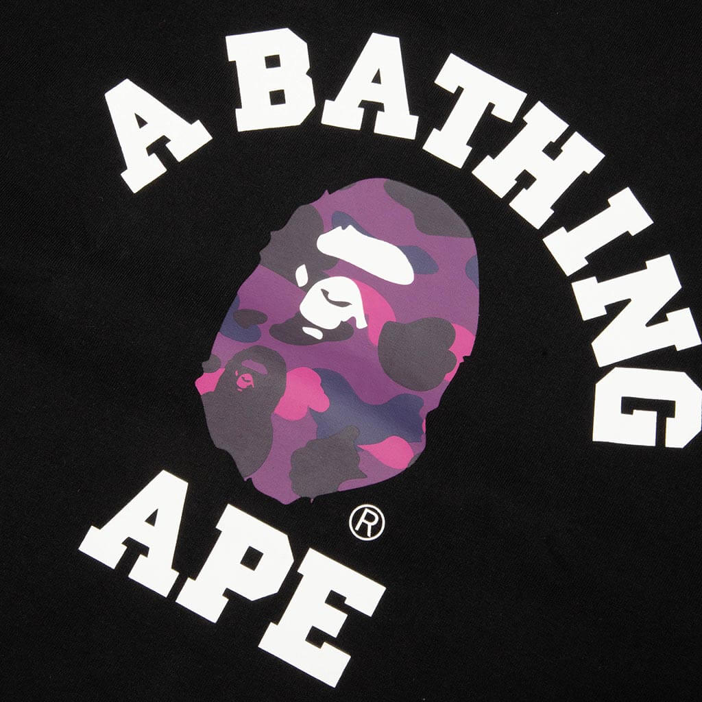 Color Camo College Tee - Black/Purple