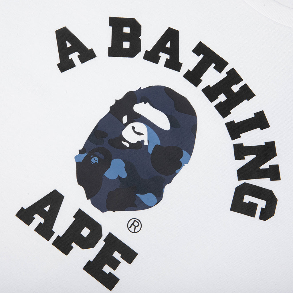 Color Camo College Tee - White/Navy