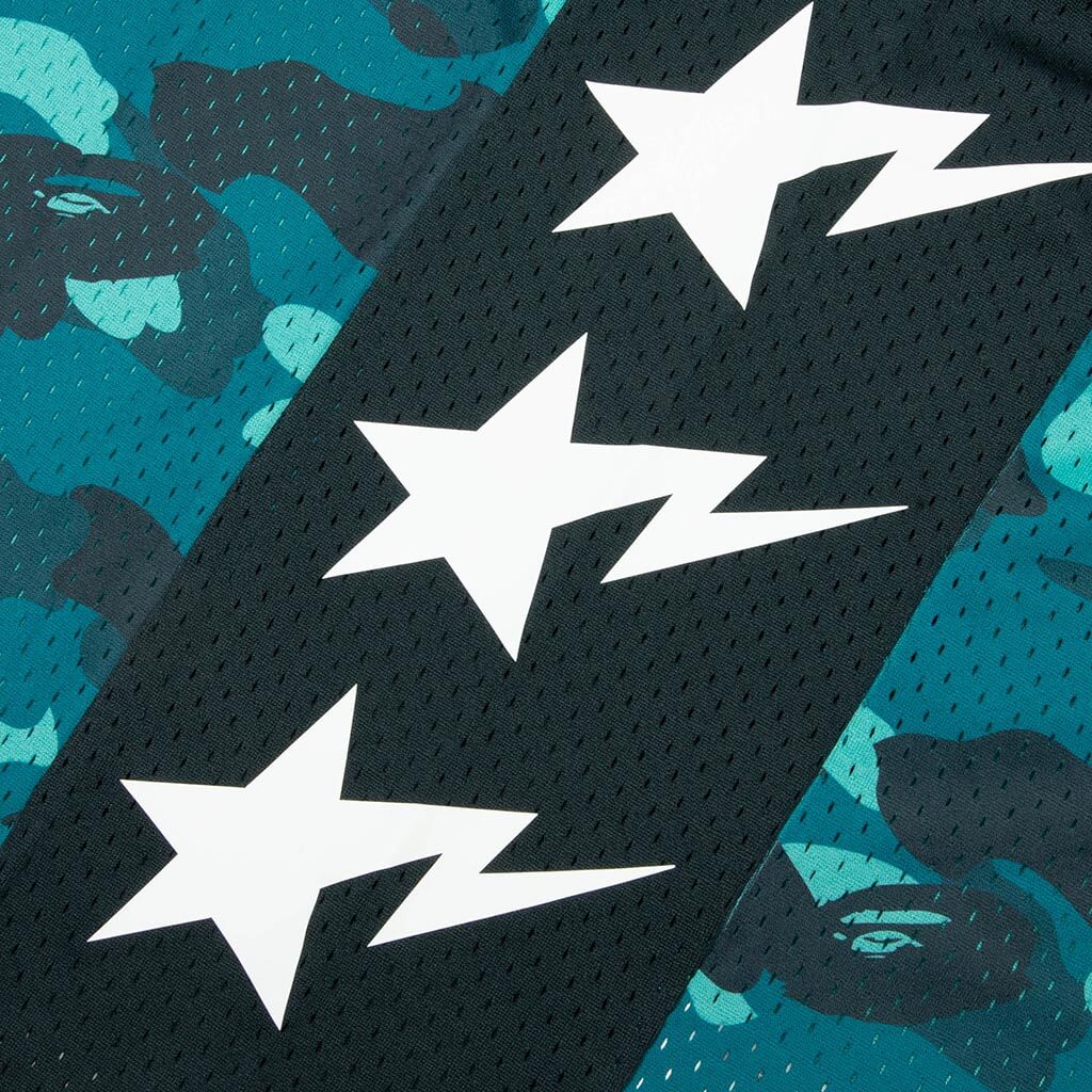 Color Camo Mesh Multi Logo Relaxed Fit Tank Top - Green