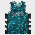 Color Camo Mesh Multi Logo Relaxed Fit Tank Top - Green