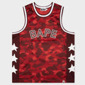Color Camo Mesh Multi Logo Relaxed Fit Tank Top - Red