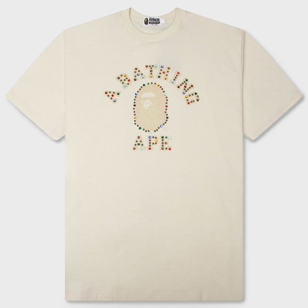 Color Stone College Relaxed Fit Tee - White