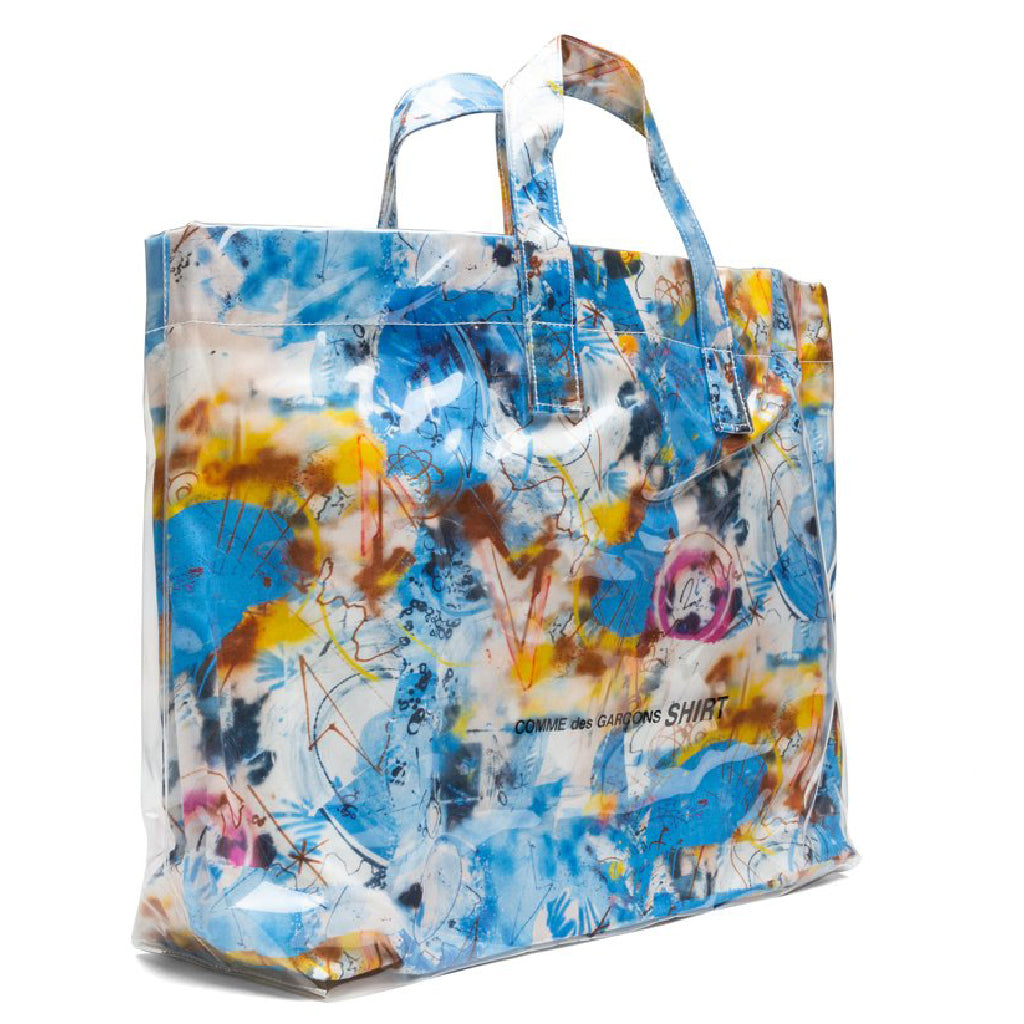 Wide Tote Bag - Blue