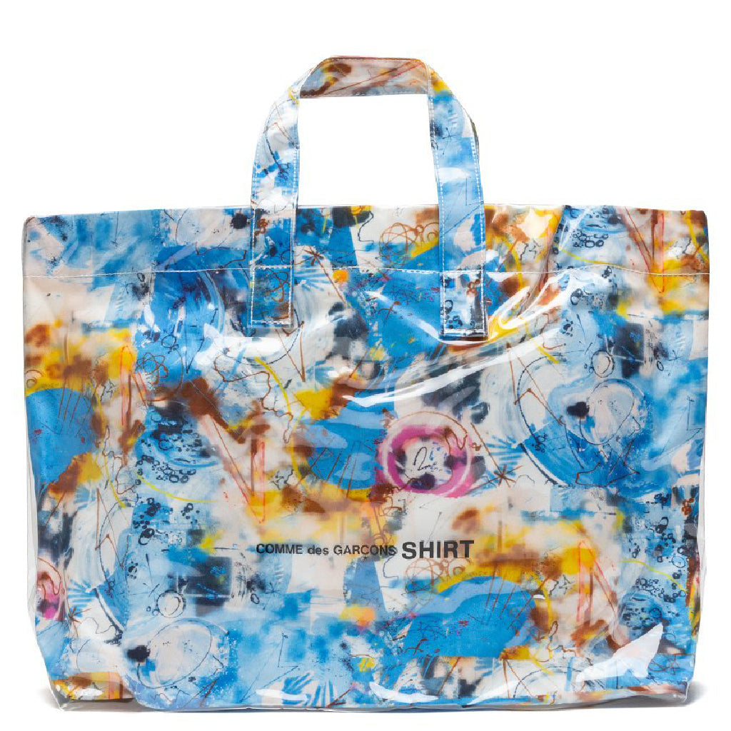 Wide Tote Bag - Blue