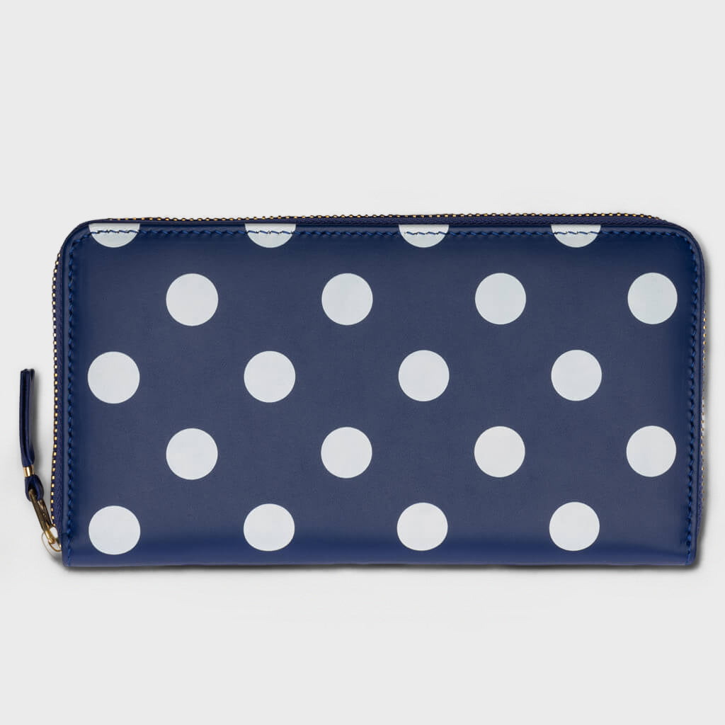 Comme des Garcons Polka Dots Wallet - Navy