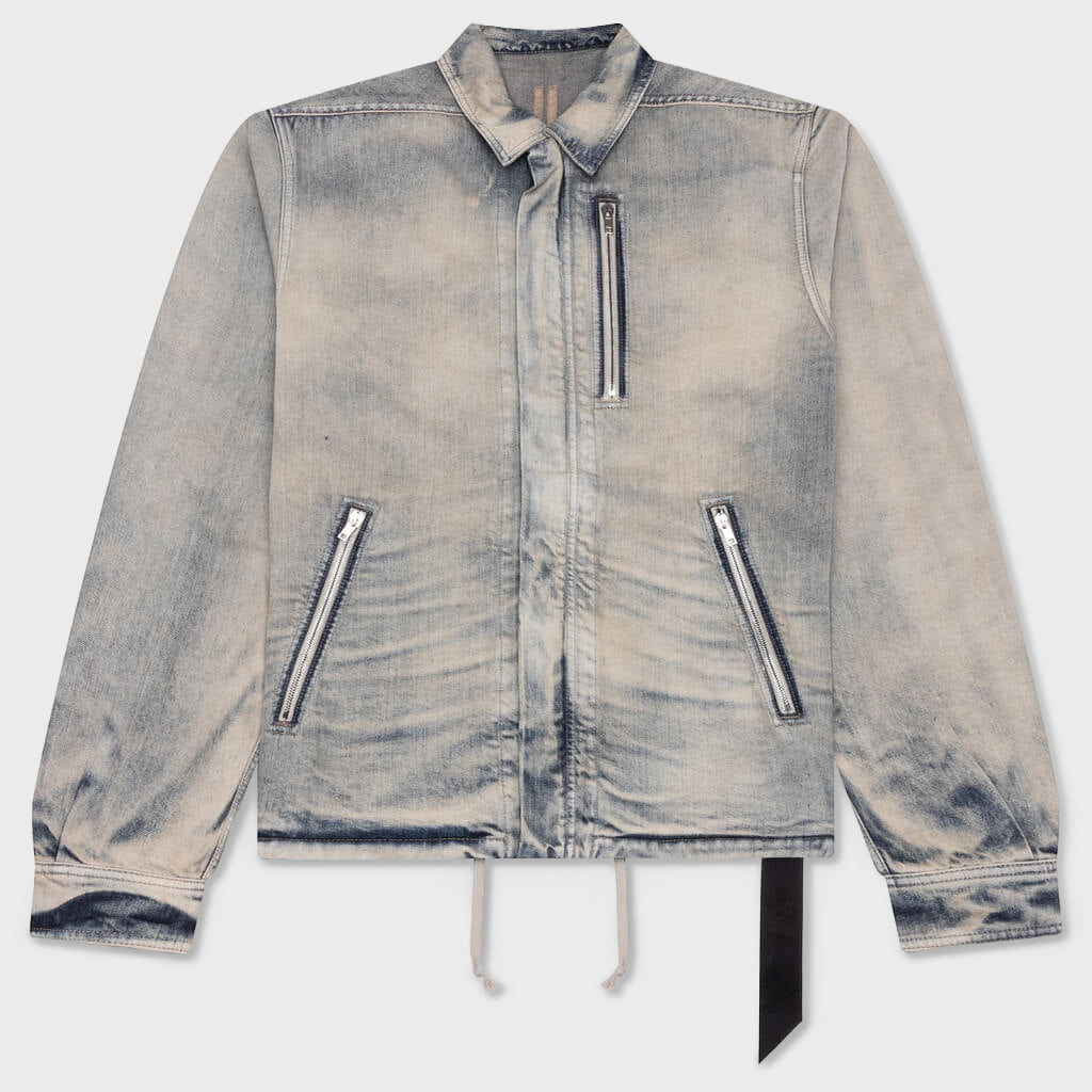 Concealed Zipfront Denim Jacket - Mineral Pearl