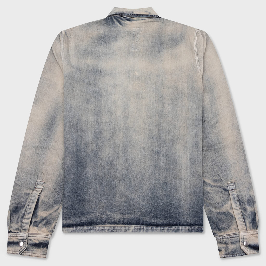 Concealed Zipfront Denim Jacket - Mineral Pearl
