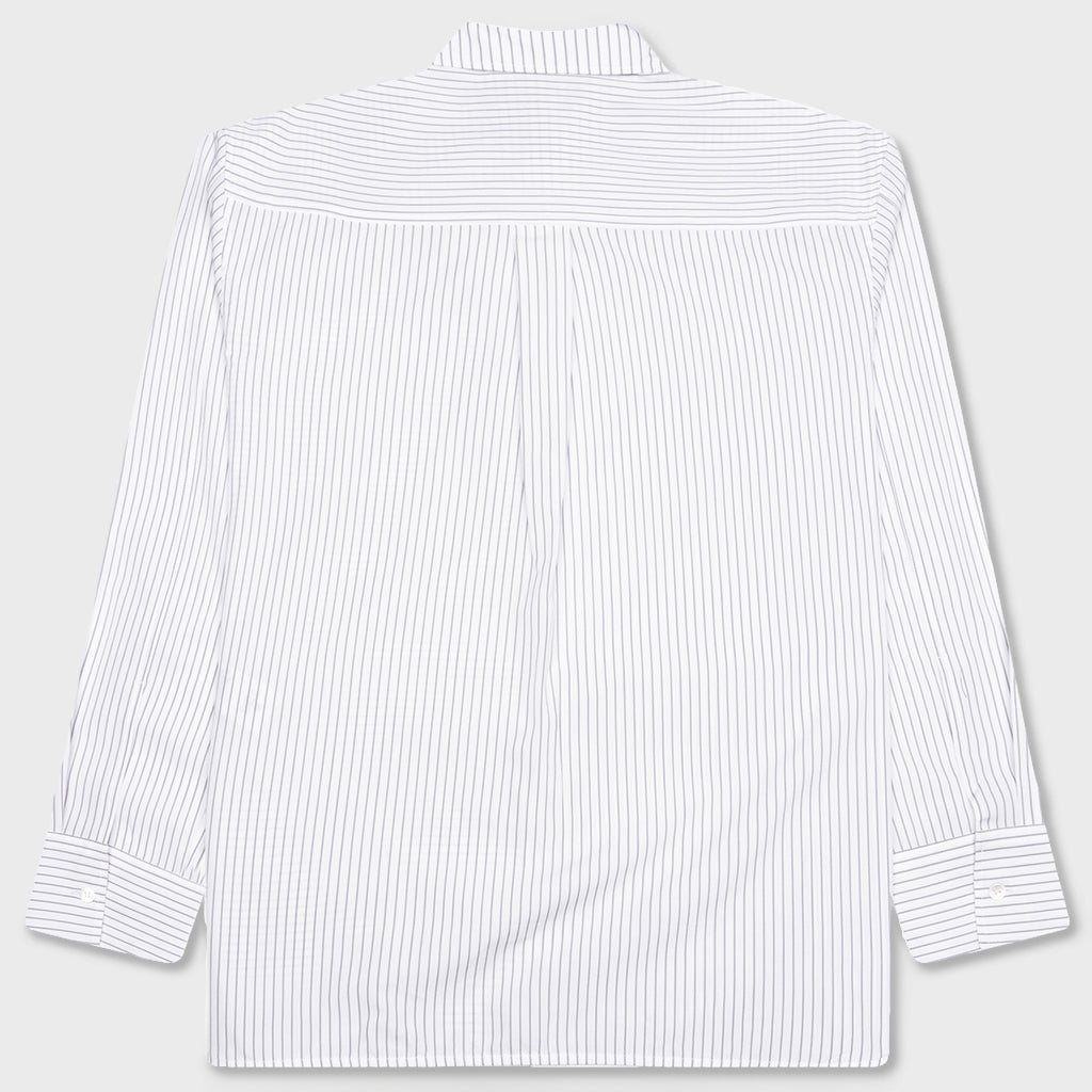 Contrast Patch Pocket Shirt - Grey/White