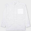 Contrast Patch Pocket Shirt - Grey/White