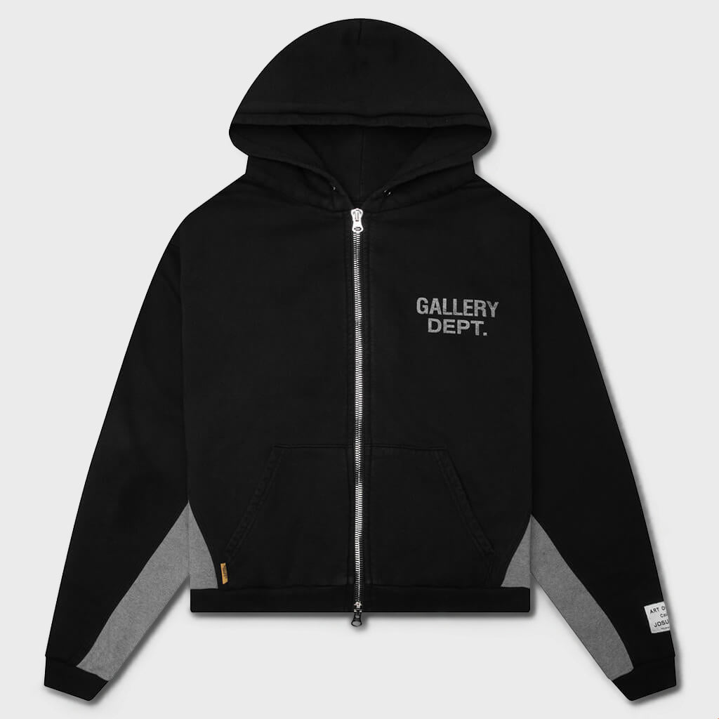Contrast Panel Sweatshirt - Washed Black/Heather Grey