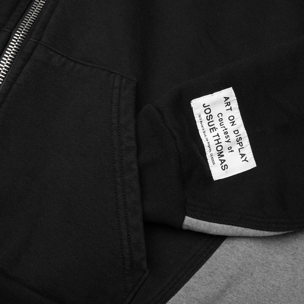 Contrast Panel Sweatshirt - Washed Black/Heather Grey