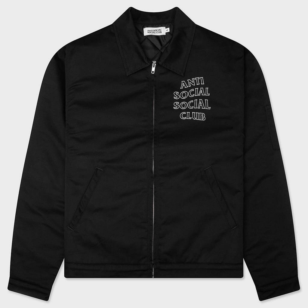 Contrast Stitch Jacket - Black