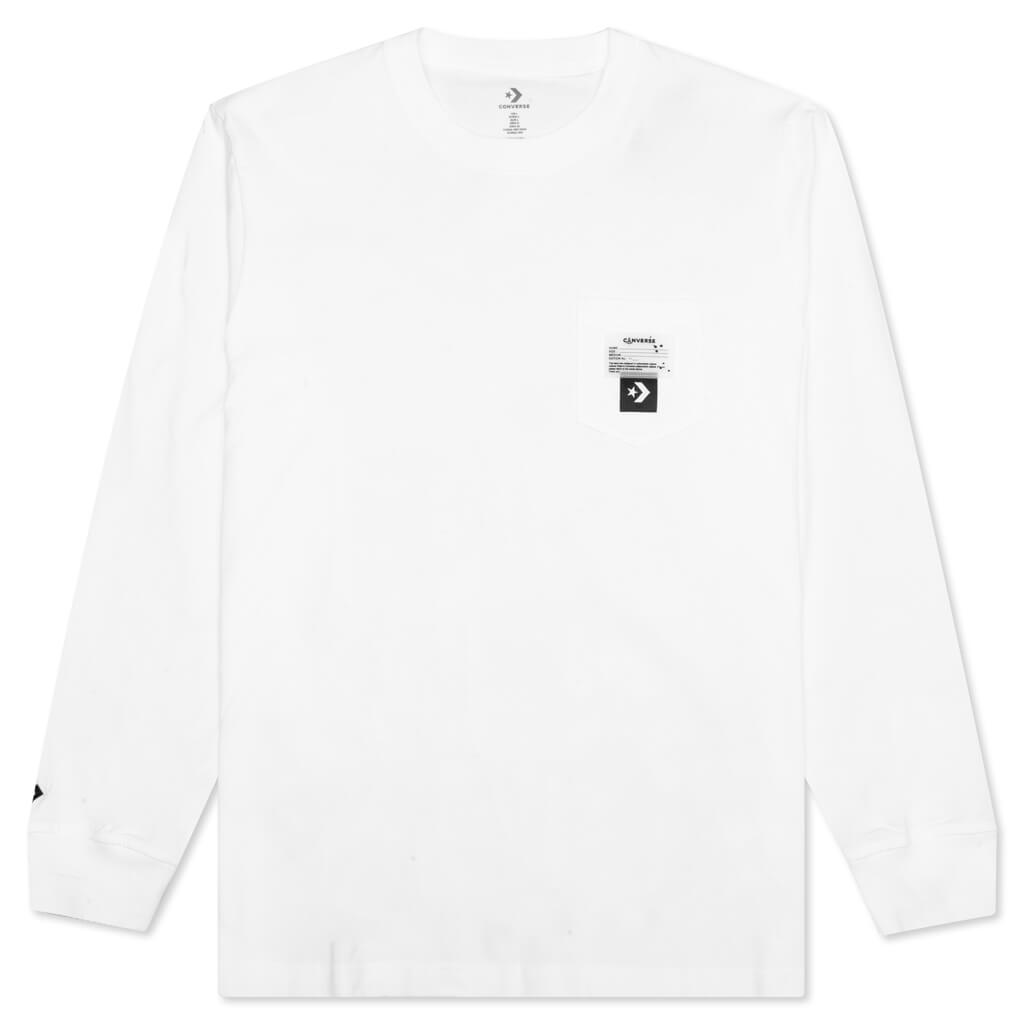 Vides Long Sleeve Pocket Tee - White