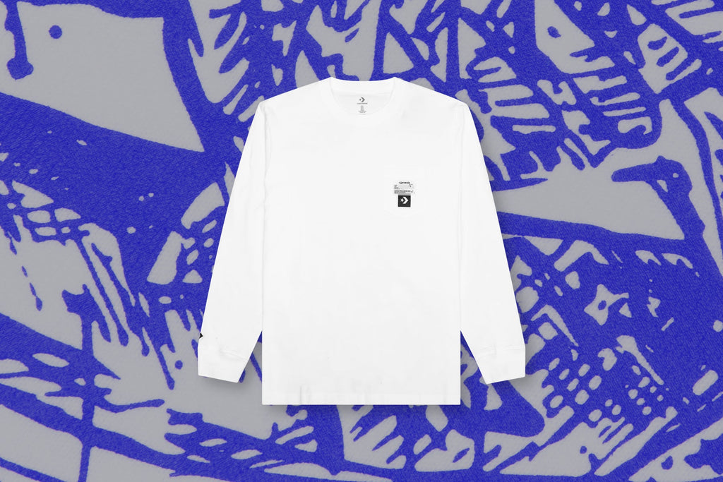 Vides Long Sleeve Pocket Tee - White