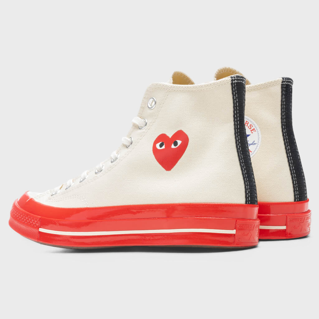 All Star Chuck '70 Hi Red Sole - White