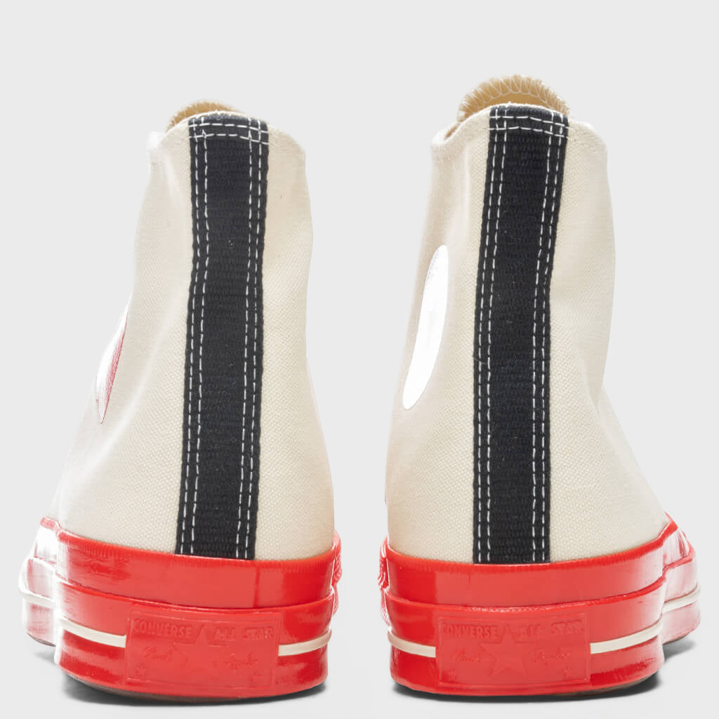 All Star Chuck '70 Hi Red Sole - White